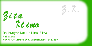 zita klimo business card